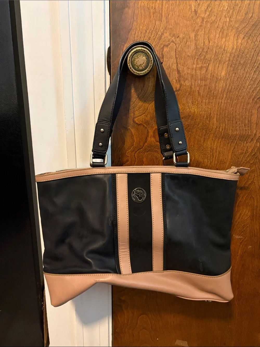 Spartina 449 Brown Monogram Lined Tote Interior